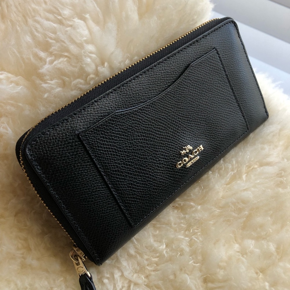 Coach Leather Long Zip-Around Wallet